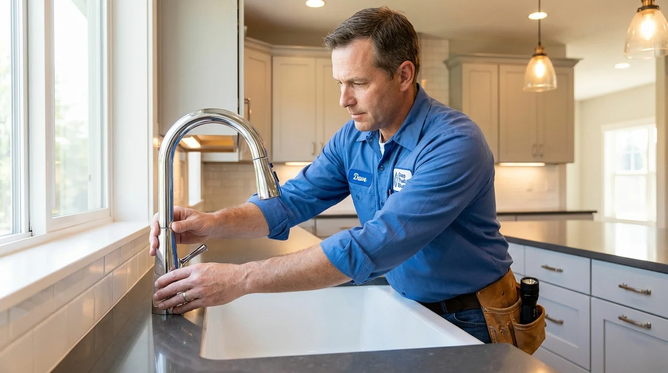 Kitchen faucet installation by Johns Plumbing LLC in Franklin Park