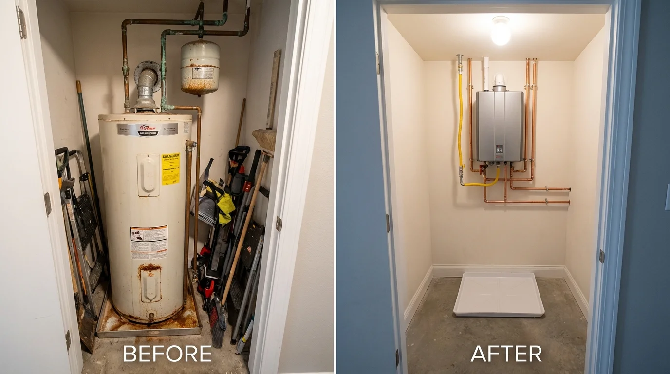 Tank water heater versus wall-mounted tankless unit comparison for Franklin Park, NJ homeowners